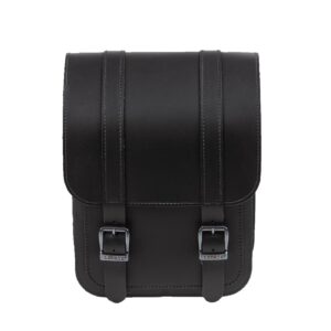 Ledrie Ledrie, full leather swing arm bag left, 10 liter. Black