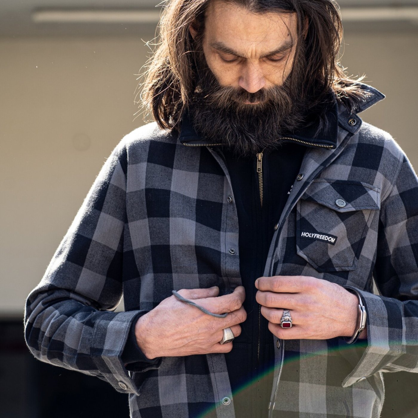 Holy Freedom Holy Freedom Jessie James Flannel shirt grey/black - Image 2