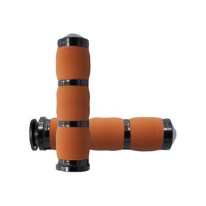 Avon Grips Avon air cushioned grips, black anodized, tan rubber