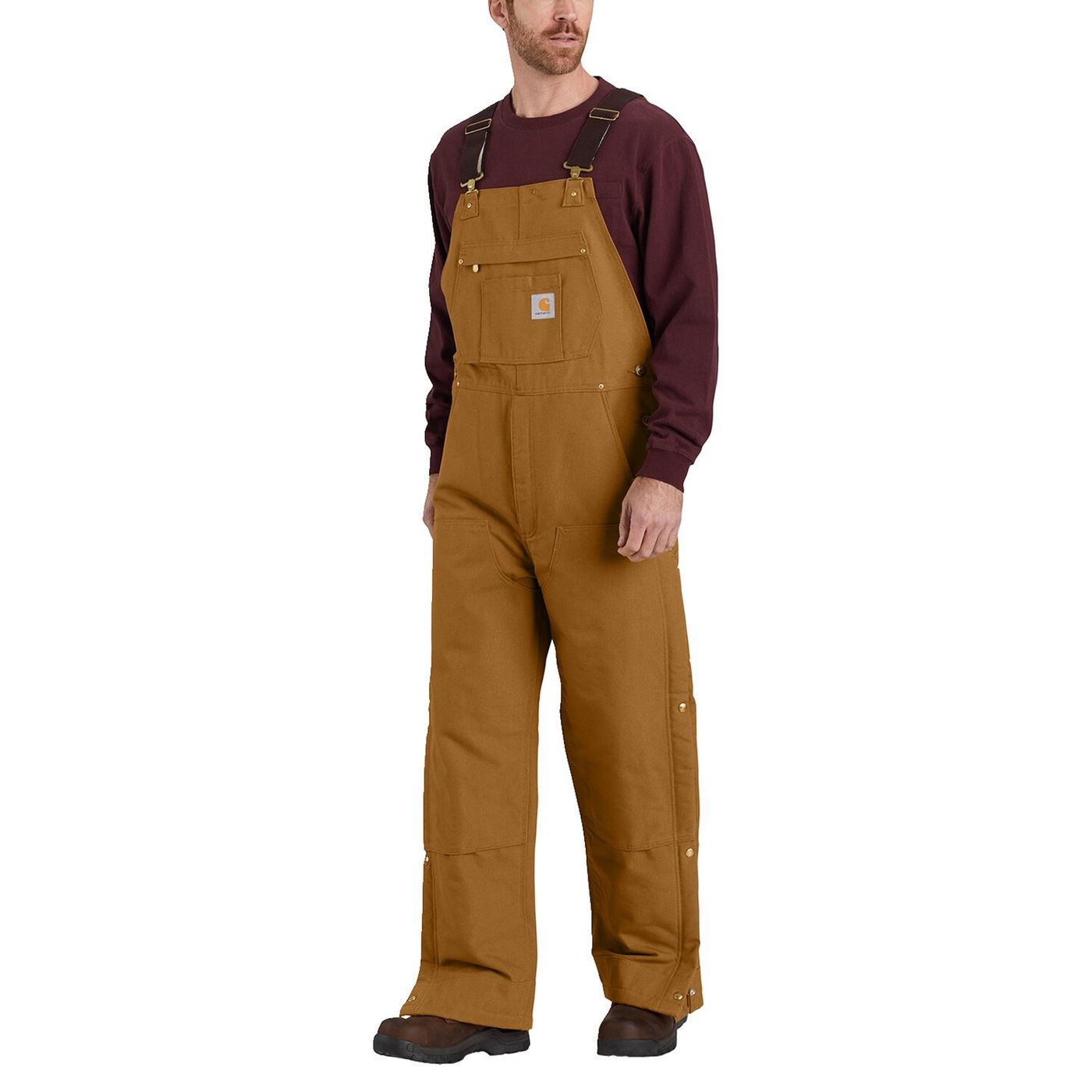 Carhartt Carhartt Duck insulated bib overall carhartt brown - Image 2