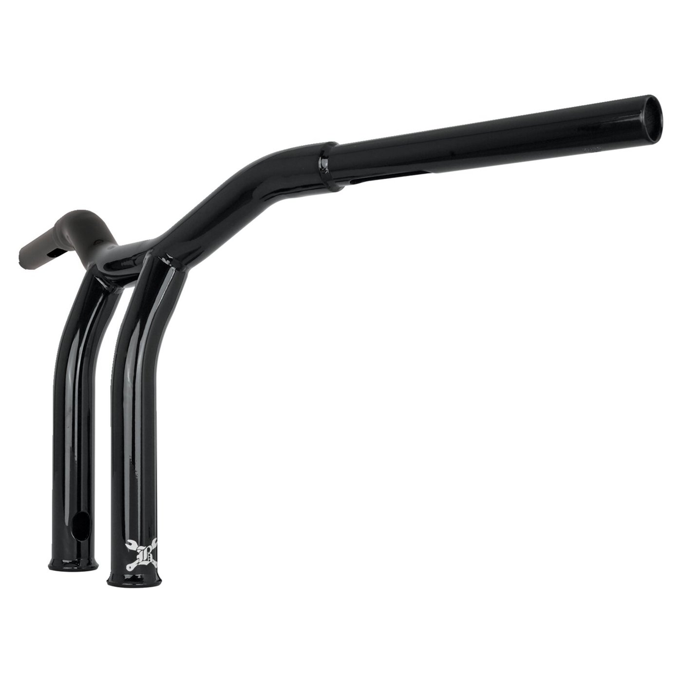 Burly Burly, Dominator raked 1-1/4" T-bar 10" rise. Gloss black - Image 2