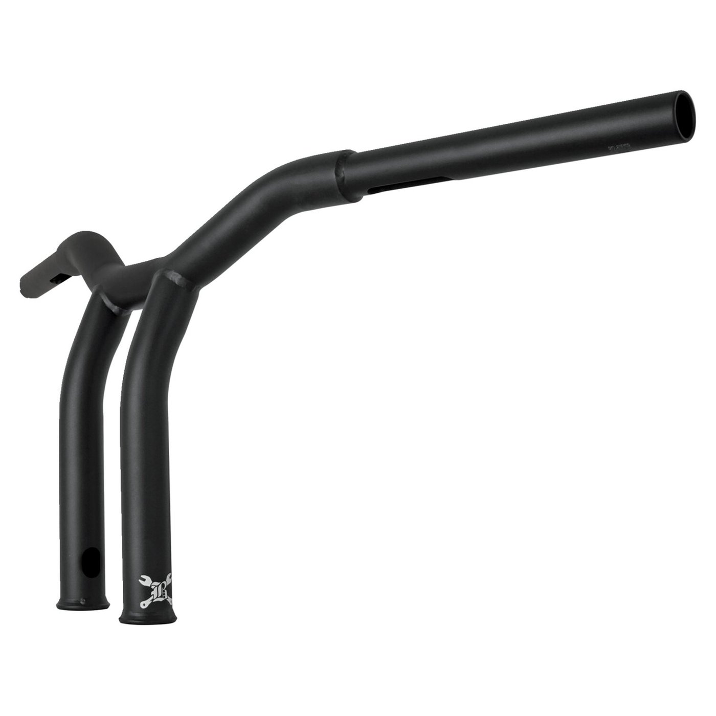 Burly Burly, Dominator raked 1-1/4" T-bar 10" rise. Matte black - Image 2