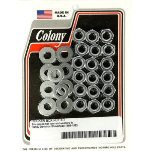 Colony Colony, Shovel rocker box top nut kit. Zinc, OEM style