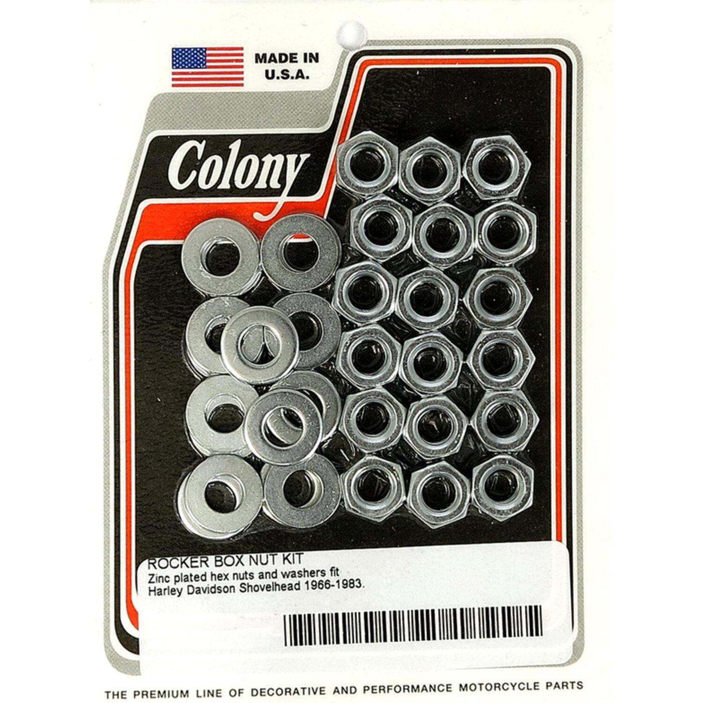 Colony Colony, Shovel rocker box top nut kit. Zinc, OEM style
