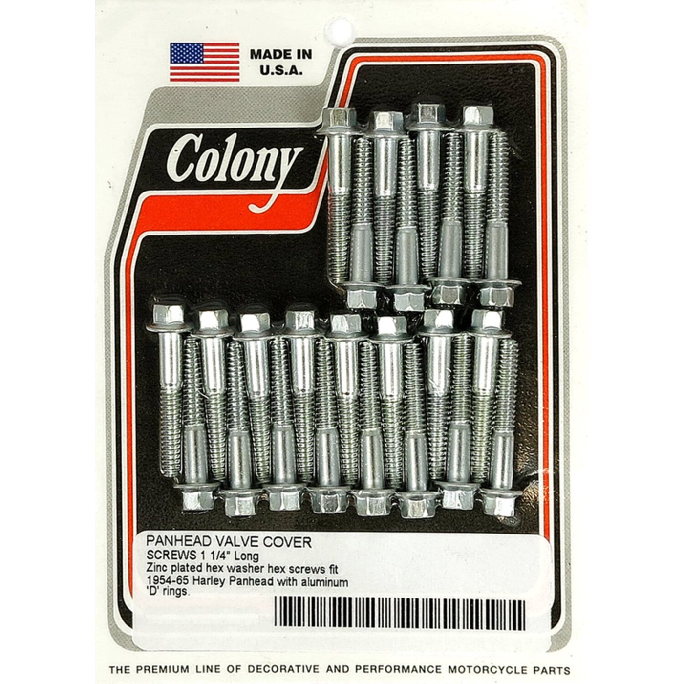 Colony Colony, Panhead rocker cover screw kit. Zinc hex. Long