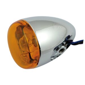 Chris Products Chris, bullet turn signal. Chrome. Amber lens. Rear