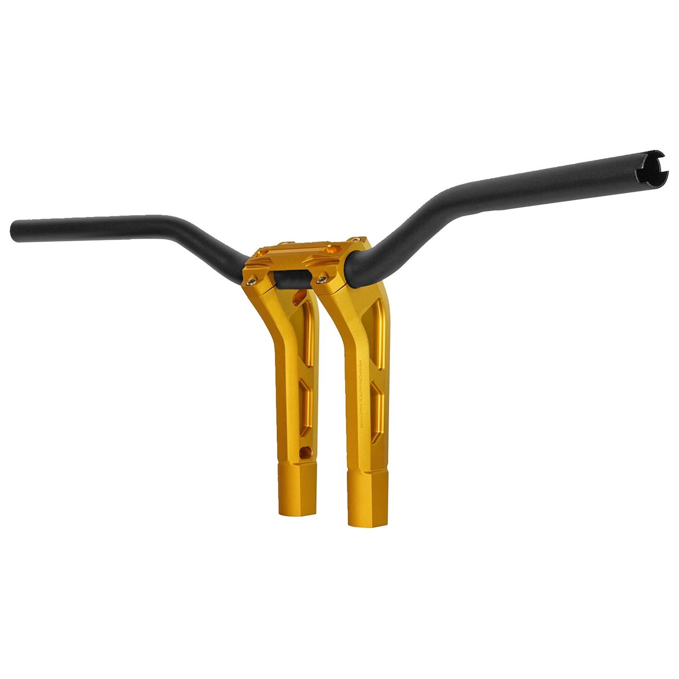 Performance Machine PM, 1-1/4" Phatbar & 12" riser kit. Gold Ops