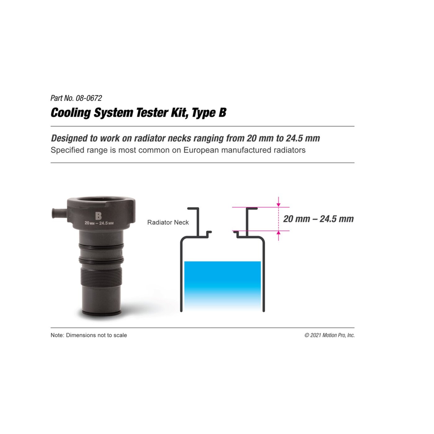 Motion Pro Motion Pro, type B adapter for cooling system tester - Image 2
