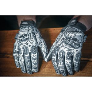 Lethal Threat Lethal Threat Tattoo gloves black white
