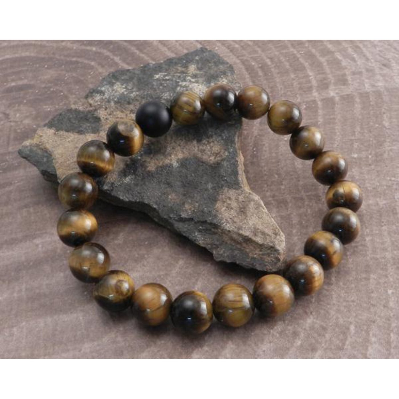 Amigaz Amigaz Tiger Eye Stone stretch bracelet brown - Image 2