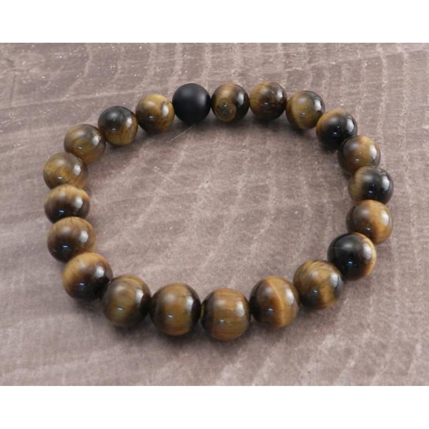 Amigaz Amigaz Tiger Eye Stone stretch bracelet brown