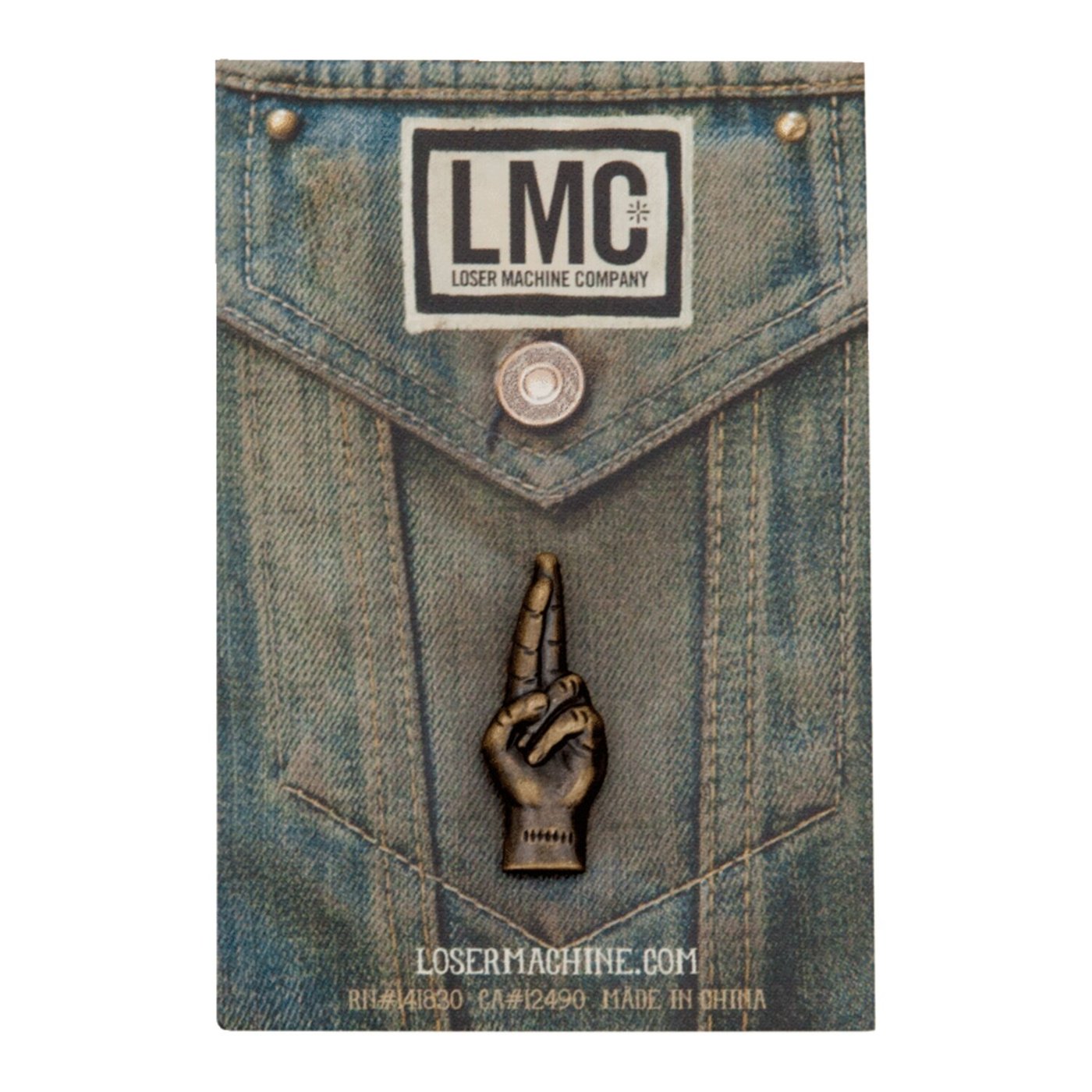 Loser Machine Company Loser Machine LMC good luck pin anitque brass