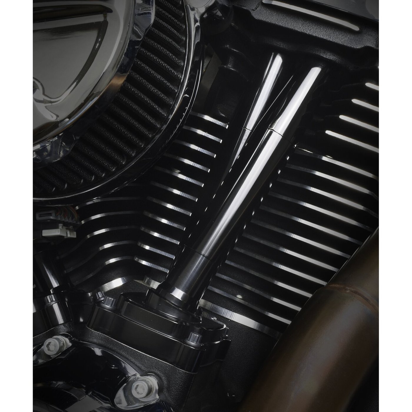 Jims JIMS, M8 low profile tappet and pushrod cover kit. Black - Image 2