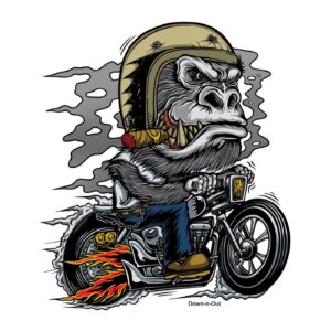 Down-n-Out Down-n-Out Kustom Kulture gorilla sticker