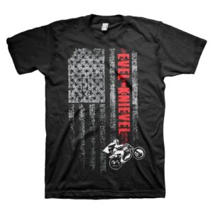 Evel Knievel Evel Knievel Flag T-shirt black