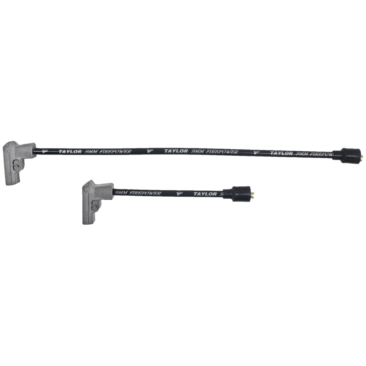Taylor Taylor, 9mm Fire Power spark plug wire set. Black/silver