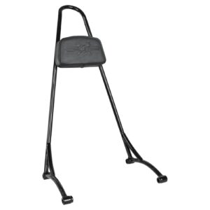 Burly Burly, tall sissy bar with pad. Black