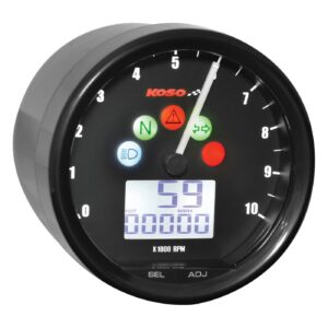 Koso KOSO, D64 multifunctional speedo/tachometer. Black