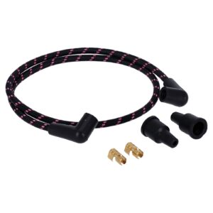 MCS Universal 40" spark plug wire set. Cotton cloth pink/black