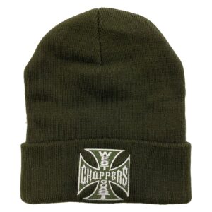 West Coast Choppers WCC OG roll-up beanie dark olive