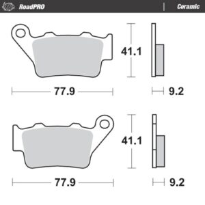 Moto-Master Moto-Master, RoadPro brake pads. Rear. Ceramic