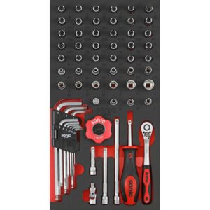 Sonic Sonic, 1/4" drive socket set. 61-piece. US / SAE sizes