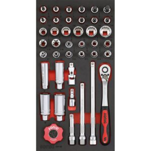 Sonic Sonic, 3/8" drive socket set. 41-piece. US / SAE sizes
