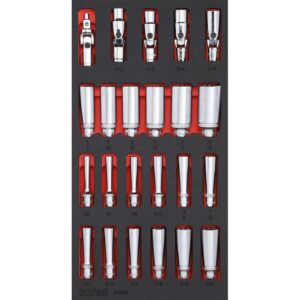 Sonic Sonic, 3/8" drive Deep socket set. 23-piece. US/SAE sizes