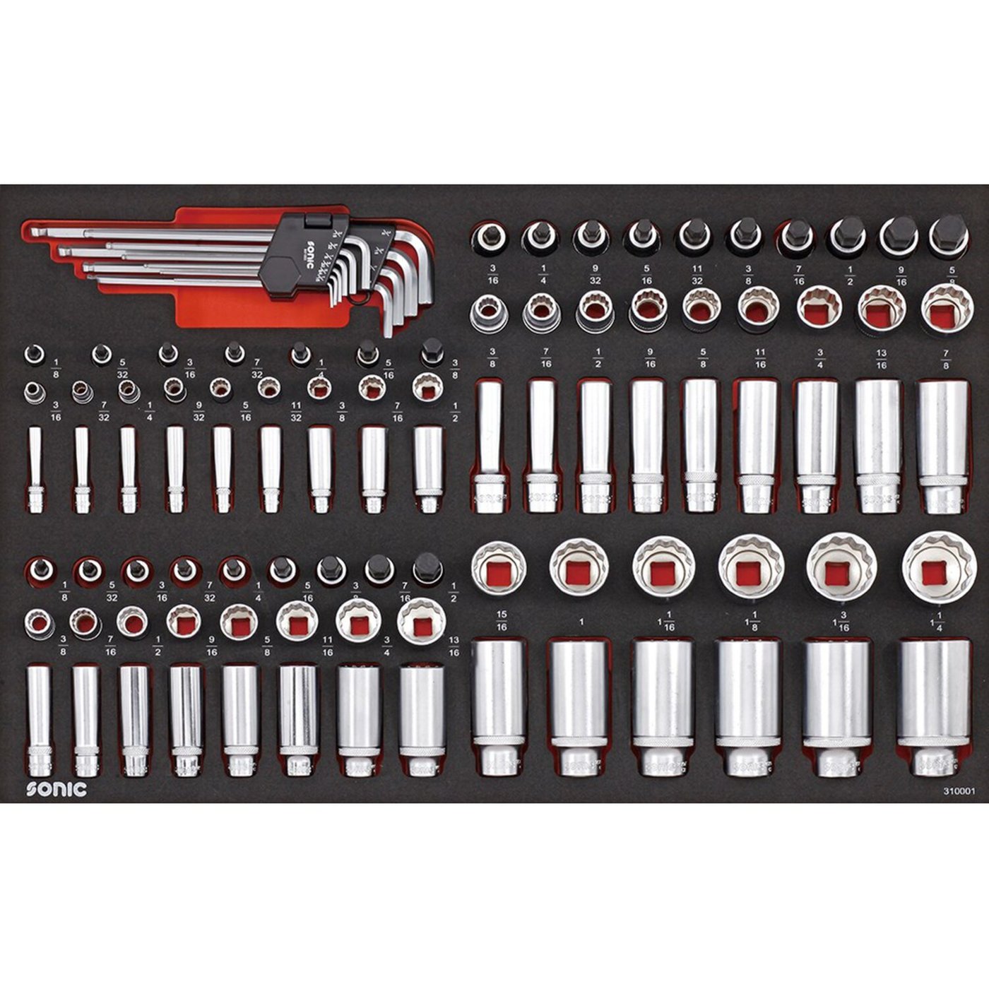 Sonic Sonic, socket & bit socket set 100-piece. US/SAE sizes