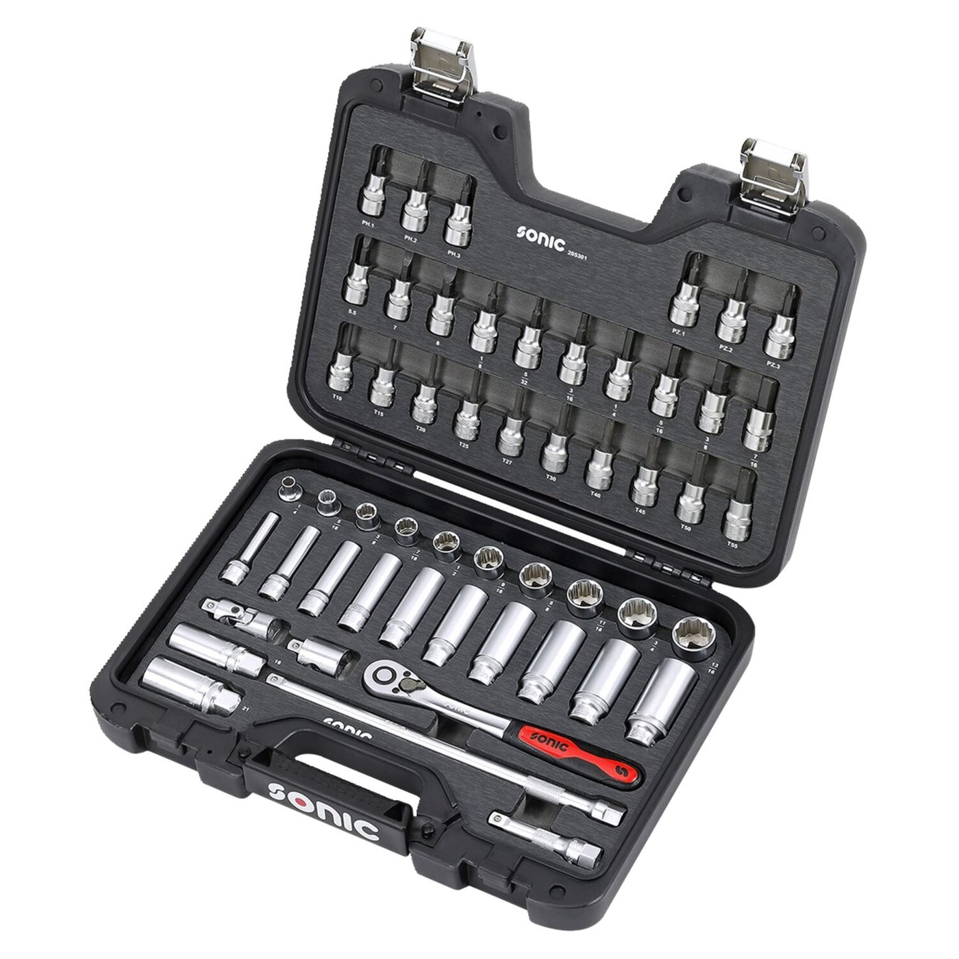Sonic Sonic, combination socket set 3/8'', 53-piece. US/SAE sizes
