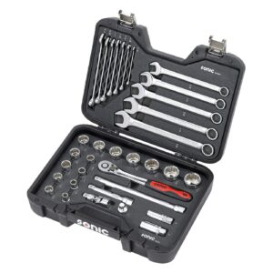 Sonic Sonic, combination socket/wrench set 1/2'', 34-piece. US/SAE