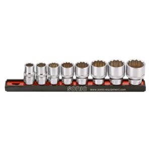 Sonic Sonic, socket rail set 3/8". 8-piece. US/SAE