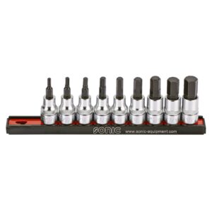 Sonic Sonic, hex bit socket rail set 3/8". 9-piece. US/SAE