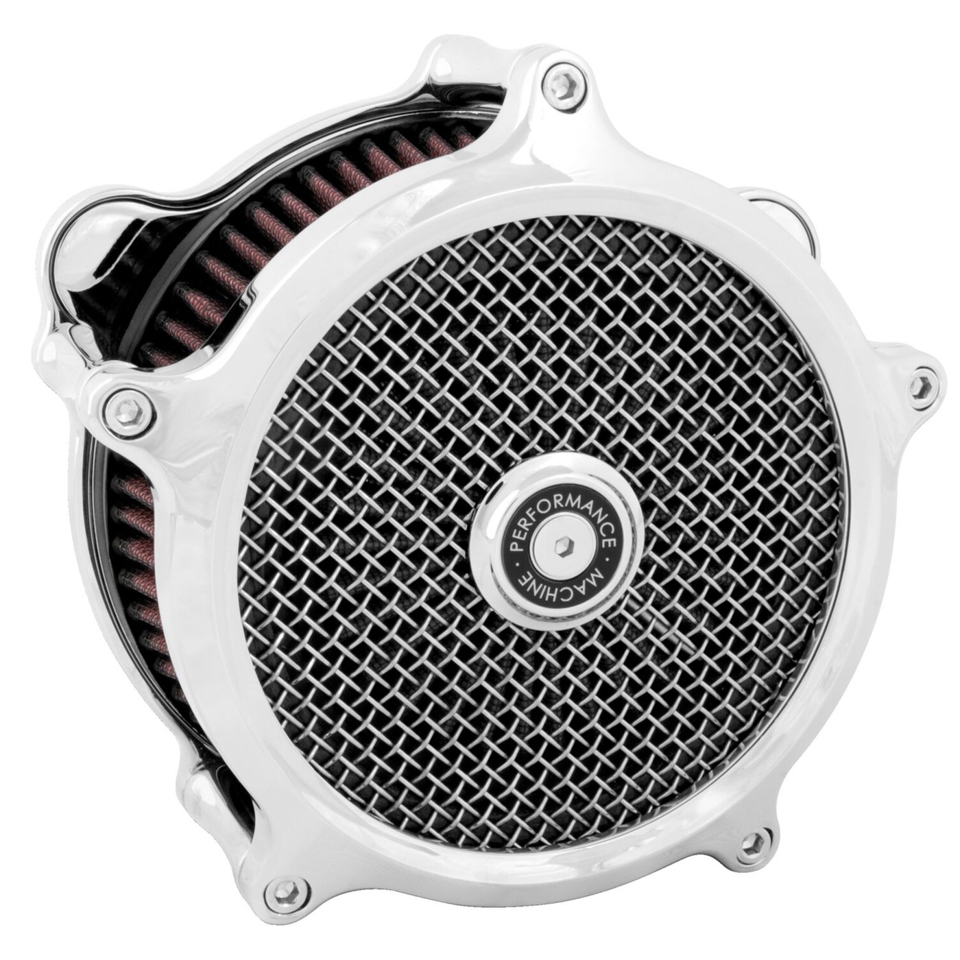 Performance Machine PM, 'Super gas interchange' air cleaner kit. Chrome