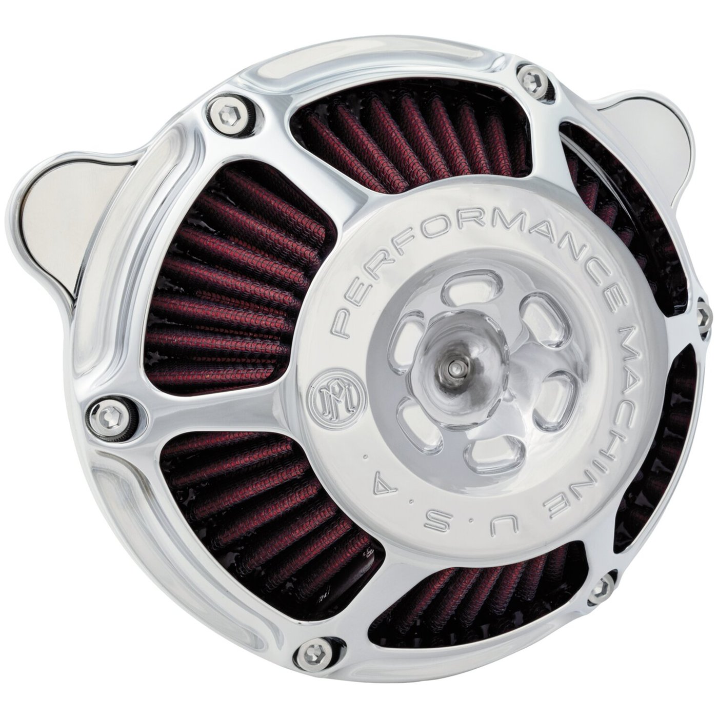 Performance Machine PM, 'Max HP' air cleaner kit. Chrome