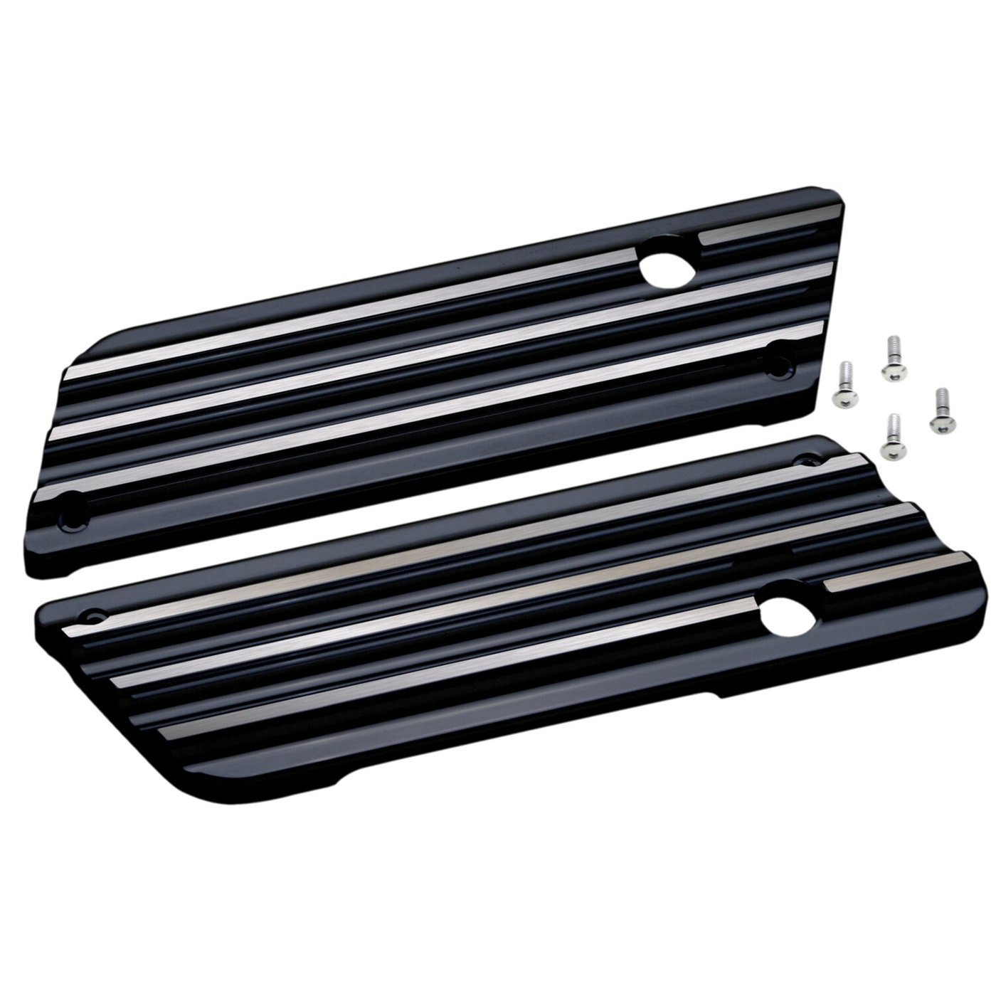 Covingtons Covingtons, saddlebag latch cover set. Finned. Black
