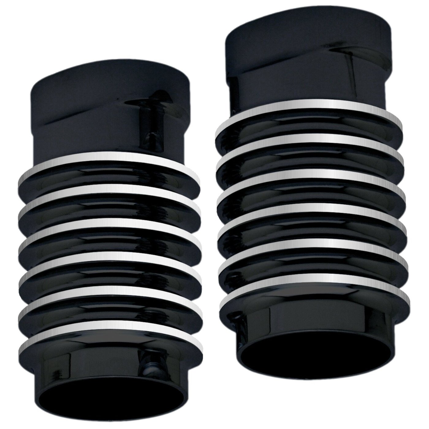 Covingtons Covingtons, finned fork leg bells for Touring. Black
