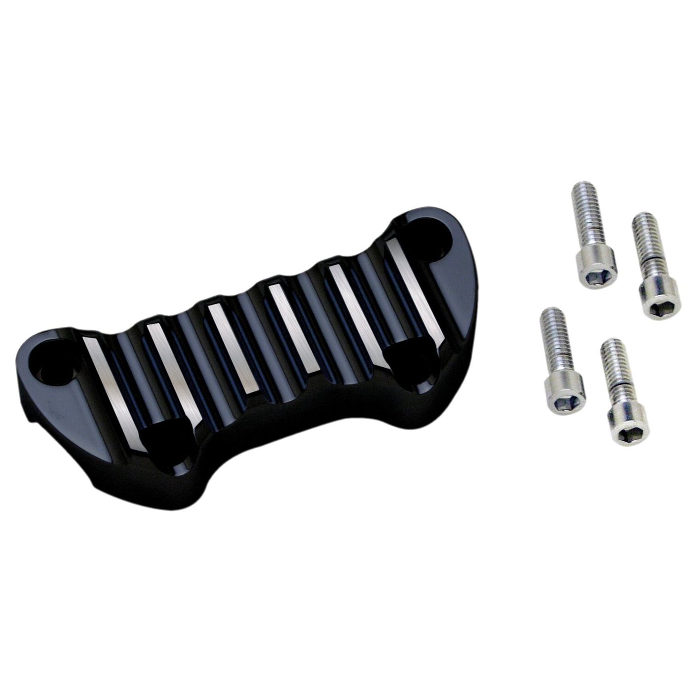 Covingtons Covingtons, handlebar top clamp. Finned, black CC