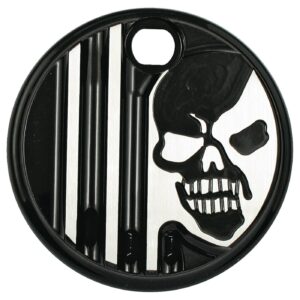 Covingtons Covingtons, aluminum fuel tank door. Black. Skull