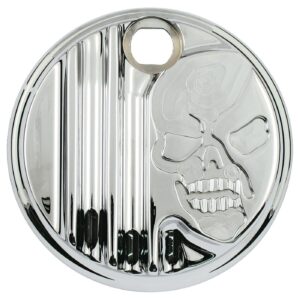 Covingtons Covingtons, aluminum fuel tank door. Chrome. Skull