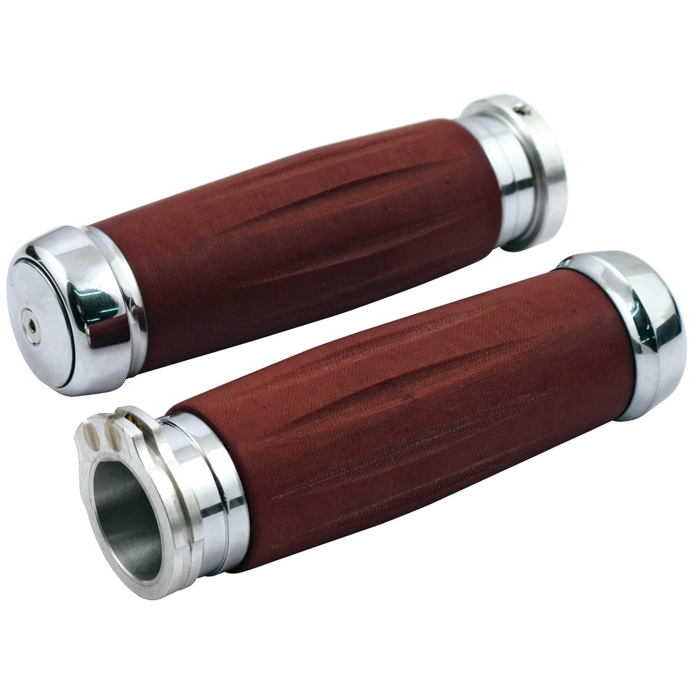 Riverside Custom Riverside, Bakelite® retro handlebar grip set. Chrome