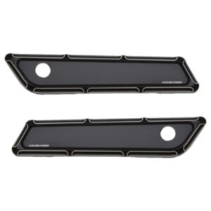 Arlen Ness Arlen Ness, saddlebag latch cover set. Beveled, black CC