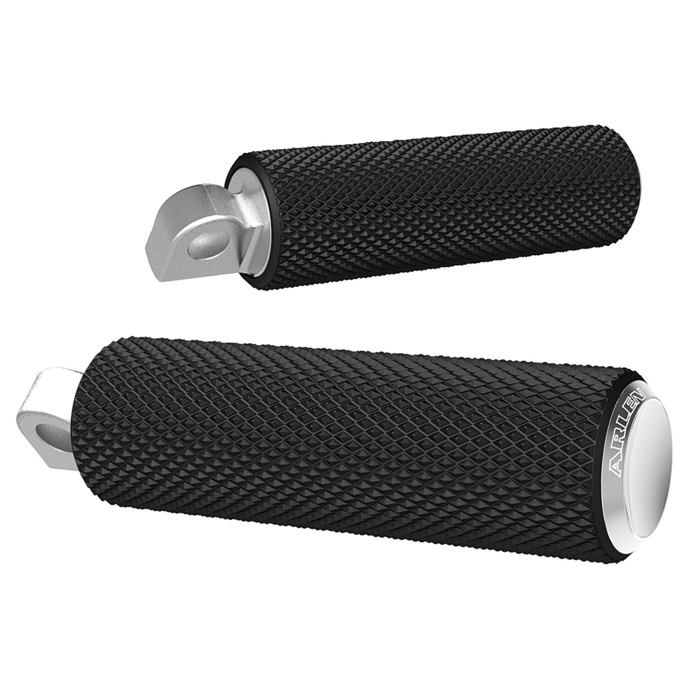 Arlen Ness Arlen Ness, Fusion foot pegs, Knurled. Chrome end caps