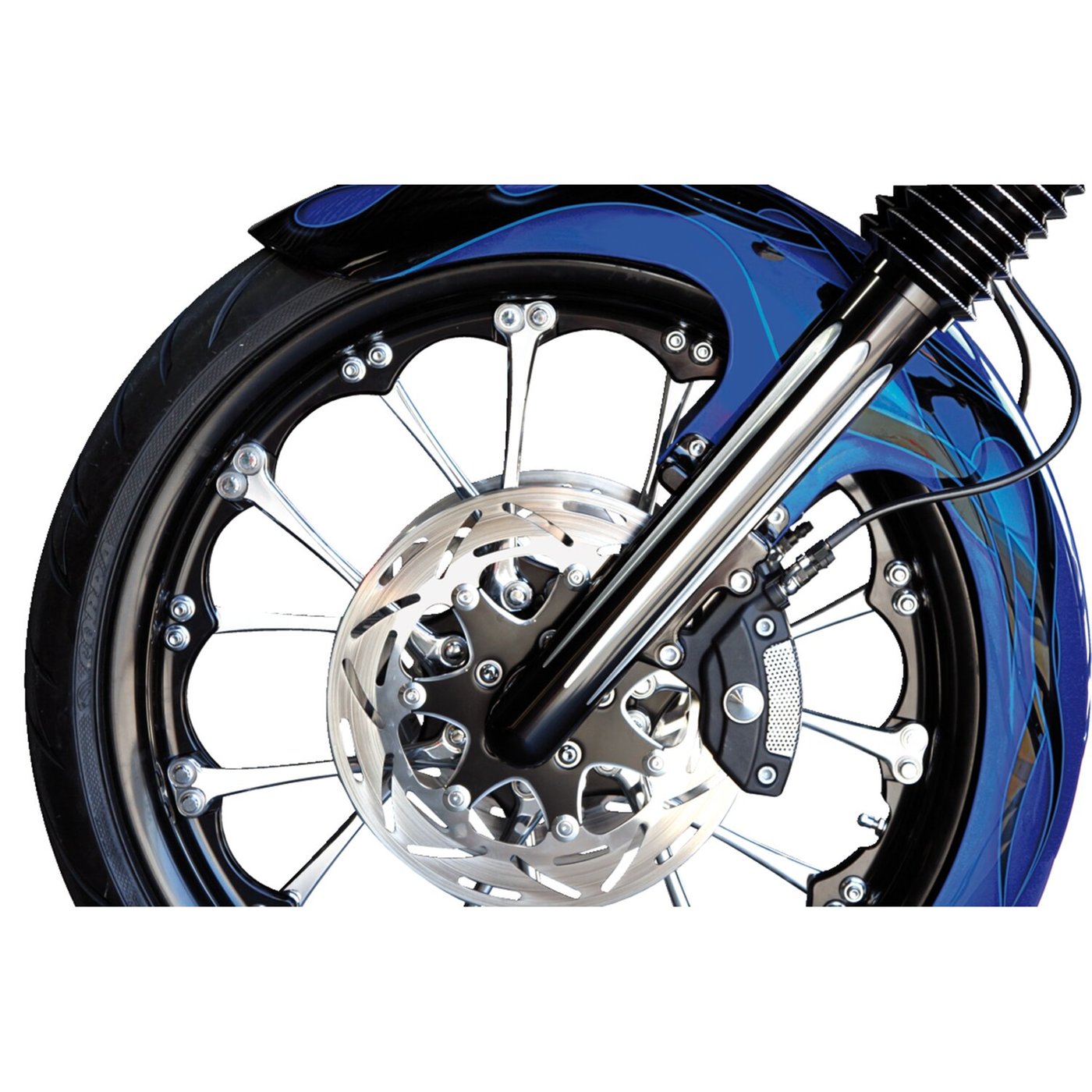 Arlen Ness Arlen Ness, 49mm hot legs dual disc deep cut, black - Image 2