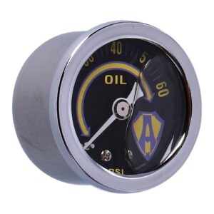 Arlen Ness Arlen Ness, 1-1/2" oil pressure gauge. Yellow