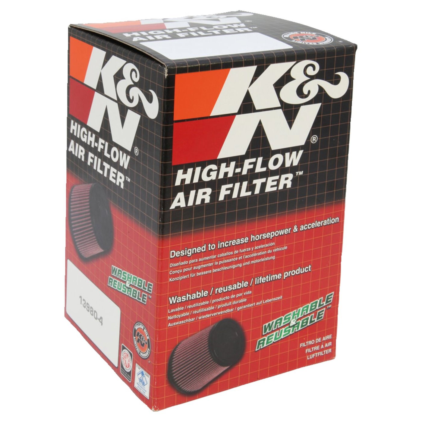 K&N K&N, replacement air filter element. Black tip logo - Image 2