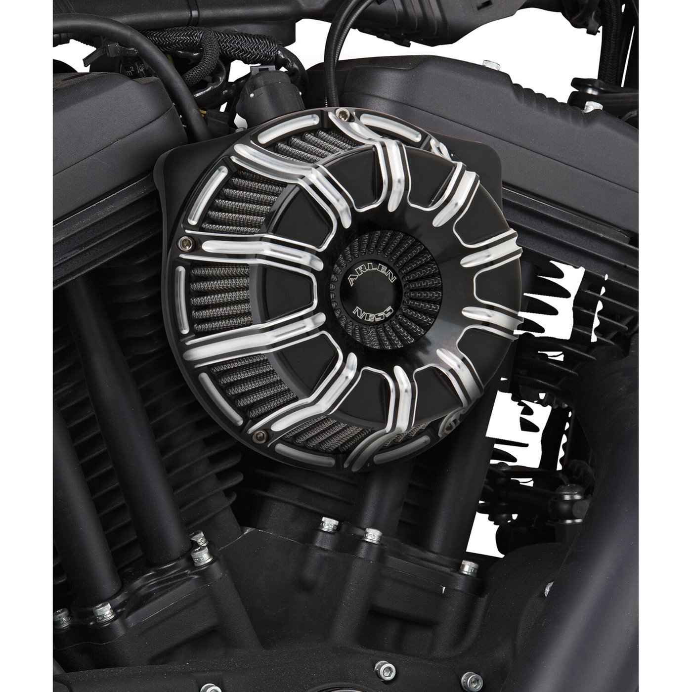 Arlen Ness Arlen Ness, inverted air cleaner kit '10-Gauge'. Black CC - Image 2