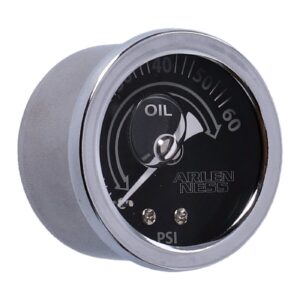 Arlen Ness Arlen Ness, 1-1/2" oil pressure gauge. Gray