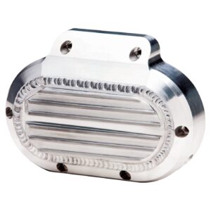 Jims JIMS, handcrafted billet transmission end cover. Anodized