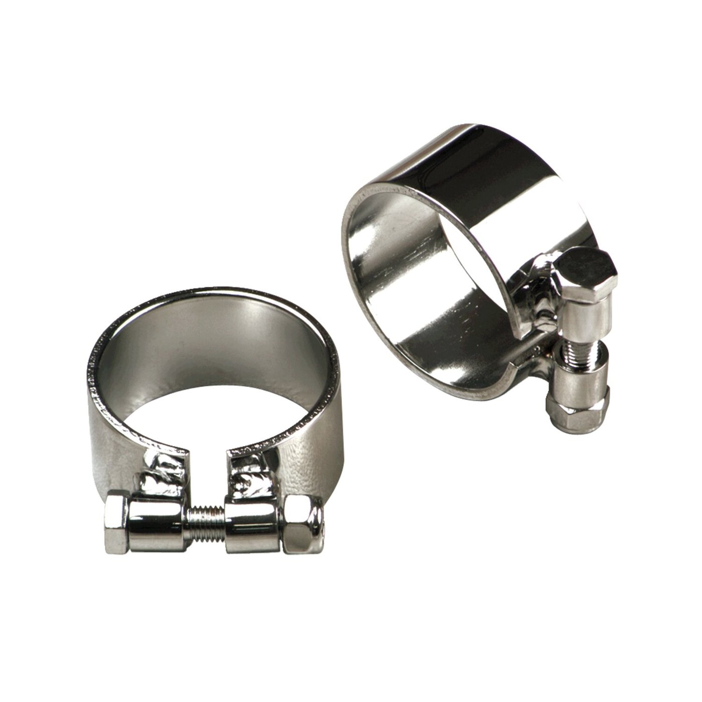 MCS XL Sportster heavy duty extra wide header clamps. Chrome
